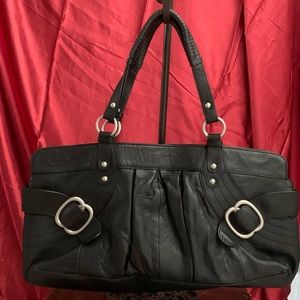 🖤Vintage HYPE Black Leather Large Shoulder bag/or Satchel Carry!